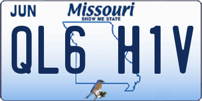 MO license plate QL6H1V