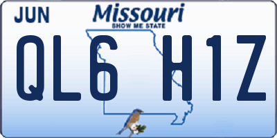 MO license plate QL6H1Z