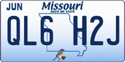 MO license plate QL6H2J