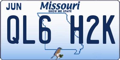 MO license plate QL6H2K