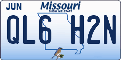 MO license plate QL6H2N