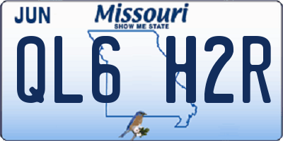 MO license plate QL6H2R