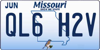 MO license plate QL6H2V