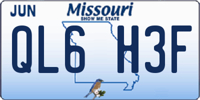 MO license plate QL6H3F