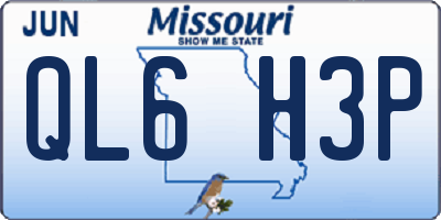 MO license plate QL6H3P