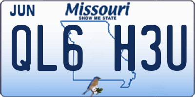 MO license plate QL6H3U