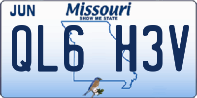MO license plate QL6H3V