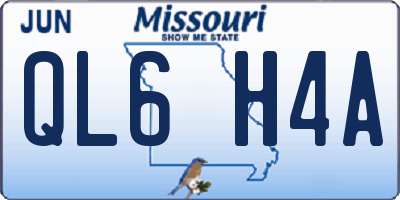 MO license plate QL6H4A