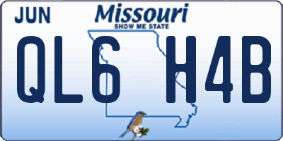 MO license plate QL6H4B