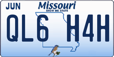 MO license plate QL6H4H