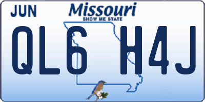 MO license plate QL6H4J