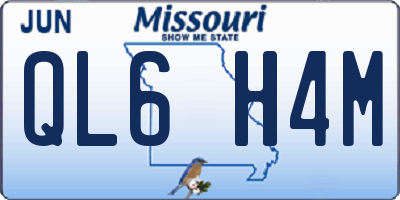 MO license plate QL6H4M