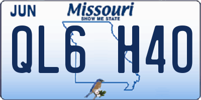 MO license plate QL6H4O