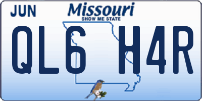 MO license plate QL6H4R