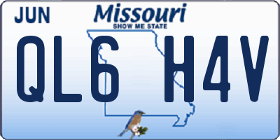 MO license plate QL6H4V