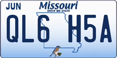 MO license plate QL6H5A