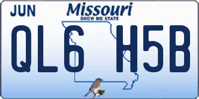 MO license plate QL6H5B