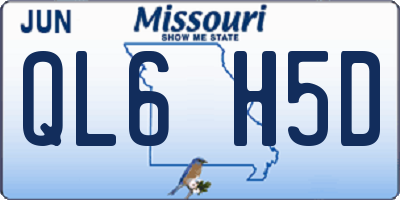 MO license plate QL6H5D