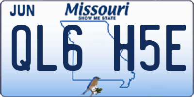 MO license plate QL6H5E