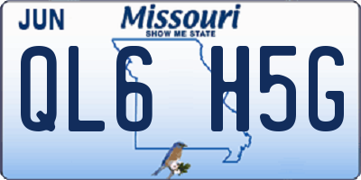 MO license plate QL6H5G