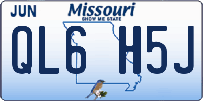 MO license plate QL6H5J