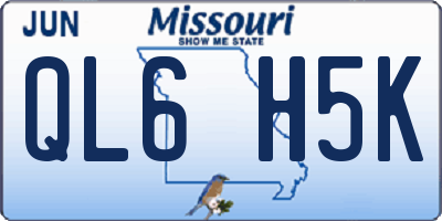 MO license plate QL6H5K