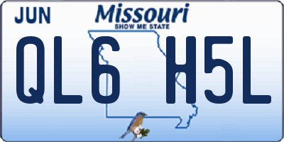 MO license plate QL6H5L