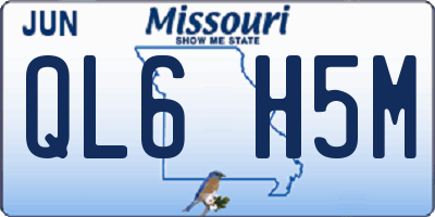 MO license plate QL6H5M