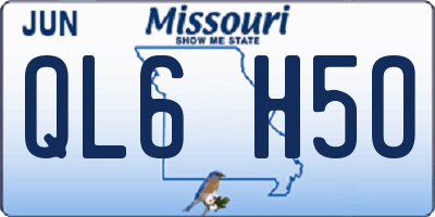 MO license plate QL6H5O