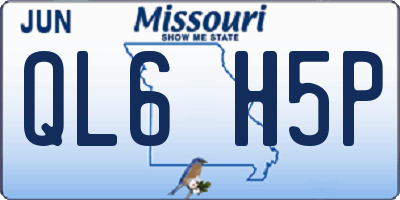 MO license plate QL6H5P