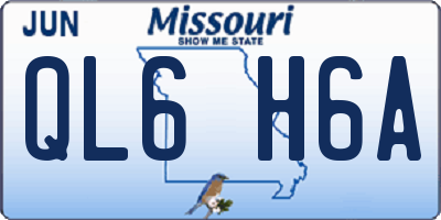 MO license plate QL6H6A