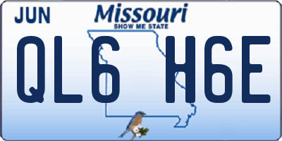 MO license plate QL6H6E