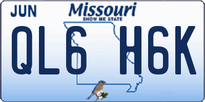 MO license plate QL6H6K