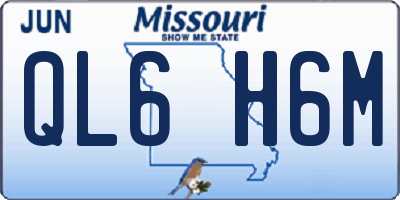 MO license plate QL6H6M