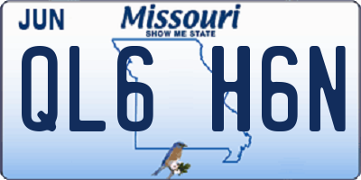 MO license plate QL6H6N