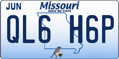 MO license plate QL6H6P