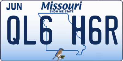 MO license plate QL6H6R
