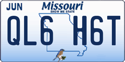 MO license plate QL6H6T