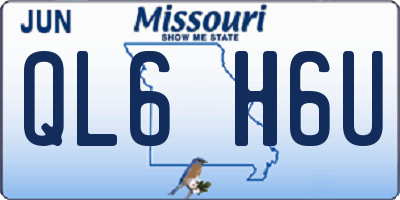 MO license plate QL6H6U