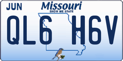 MO license plate QL6H6V