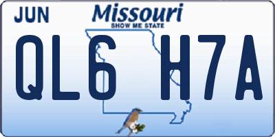 MO license plate QL6H7A