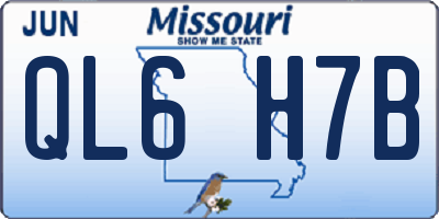 MO license plate QL6H7B