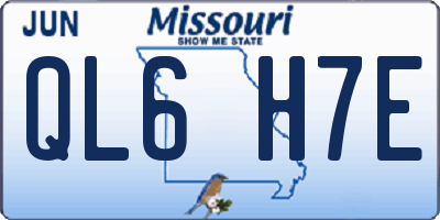 MO license plate QL6H7E