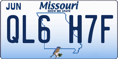MO license plate QL6H7F