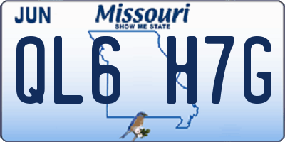 MO license plate QL6H7G