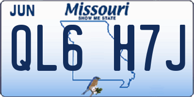MO license plate QL6H7J
