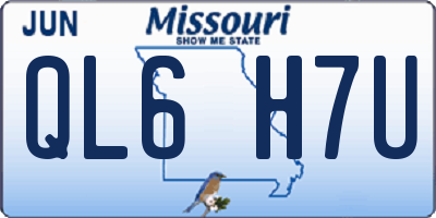 MO license plate QL6H7U