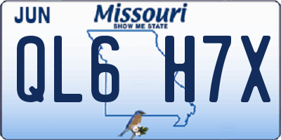 MO license plate QL6H7X