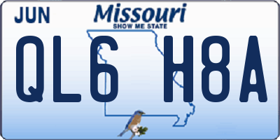 MO license plate QL6H8A