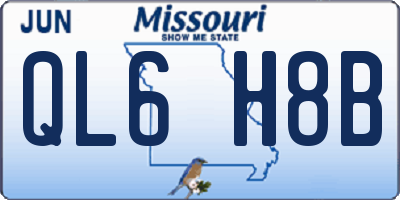 MO license plate QL6H8B